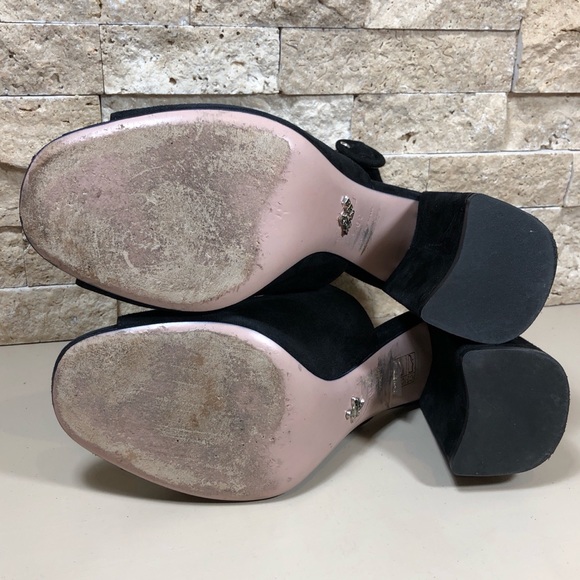 Prada Sandal Black Suede Block Heel - Picture 11 of 16